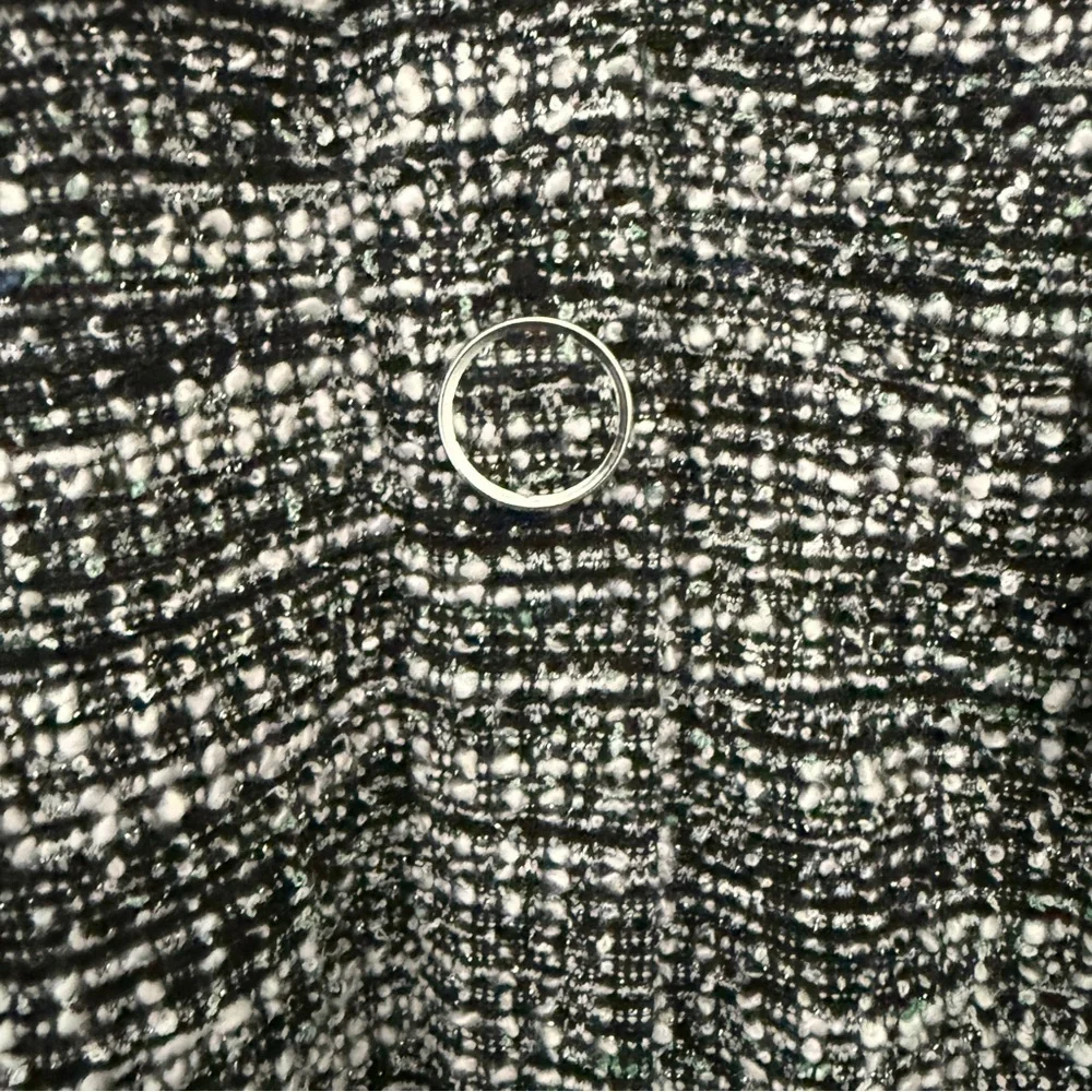 New York & Company Black, White & Green Tweed Sheath Dress